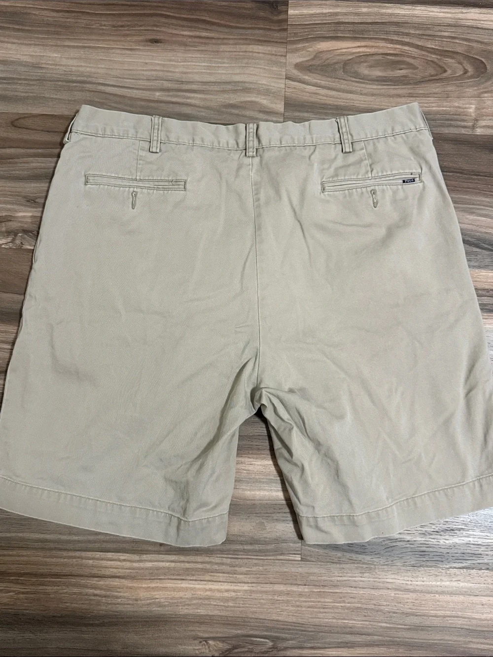 Polo Ralph Lauren Shorts Mens 40 Khaki Pleated Classic Fit 9” Cotton Chino